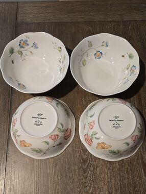 LENOX Butterfly Meadow Large All Purpose Bowl 7 In Diameter Set Of 4
